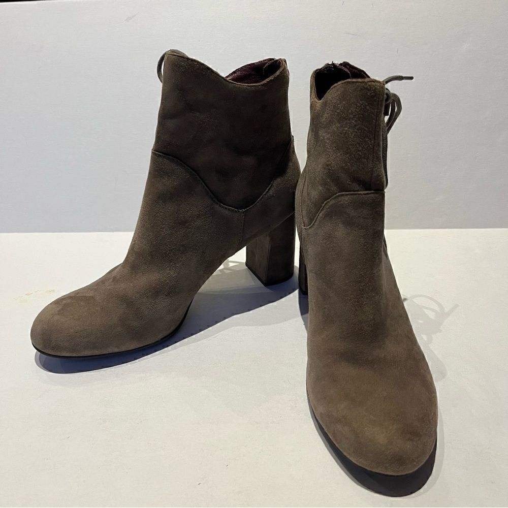 ONO Women's Suede Heeled Ankle Boots Gray Size 9 1/2M